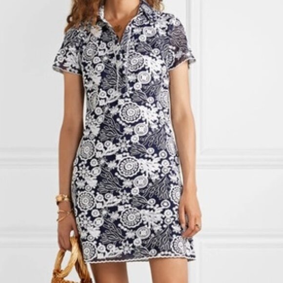 MICHAEL MICHAEL KORS Women's Embroidered T-Shirt Dress - True Navy/White - Picture 2 of 9